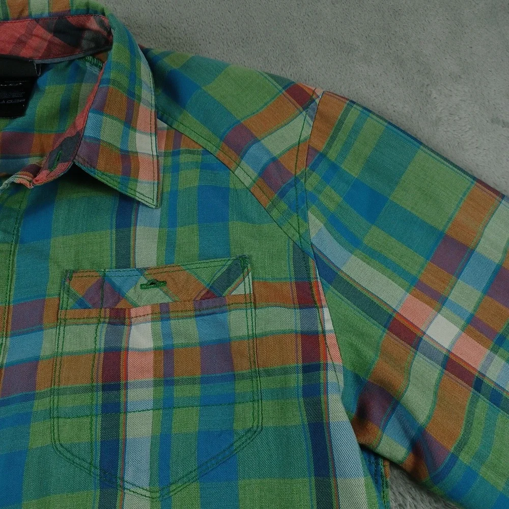 The North Face Shirt Mens Medium Green‎ Plaid Outdoor Pocket Button Up
